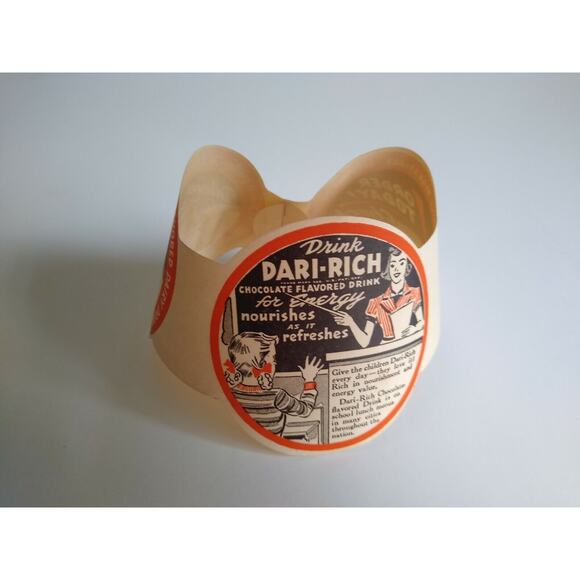 Dari-Rich Chocolate Milk Bottle Collar Teacher and Student Graphics Vintage NOS - Picture 7 of 7